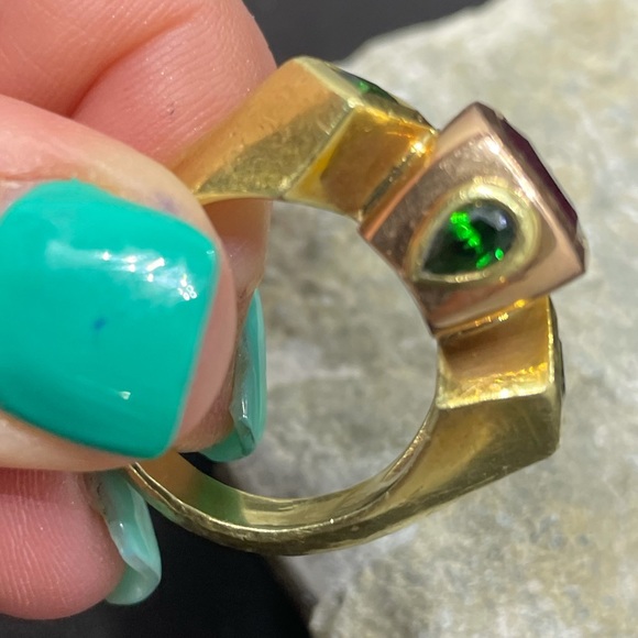 18K gold and rose gold custom made ring - Picture 6 of 10